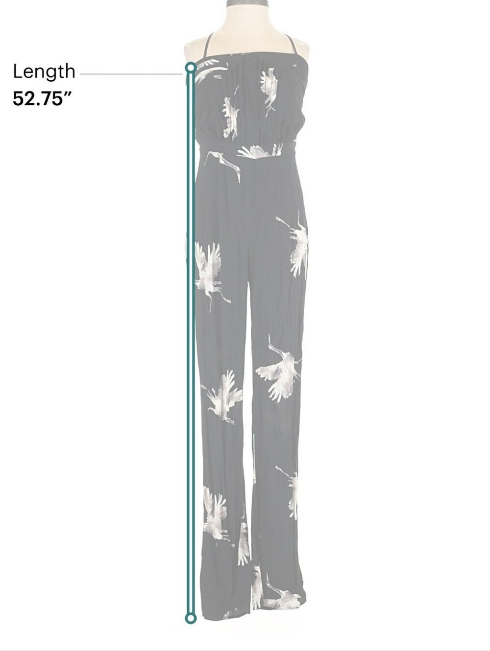 Kimchi Blue Urban Outfitters Black Crane Print Cutout Wide Leg Jumpsuit XS - Picture 6 of 6